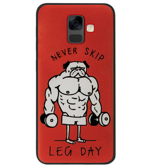 ADEL Siliconen Back Cover Softcase Hoesje voor Samsung Galaxy A6 Plus (2018) - Fitness Bodybuilder