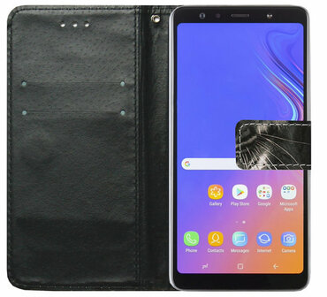 ADEL Kunstleren Book Case Portemonnee Pasjes Hoesje voor Samsung Galaxy A6 Plus (2018) - Tijger
