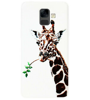 ADEL Siliconen Back Cover Softcase Hoesje voor Samsung Galaxy A6 Plus (2018) - Giraffe