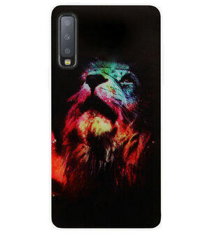 ADEL Siliconen Back Cover Softcase Hoesje voor Samsung Galaxy A7 (2018) - Leeuw Kleur