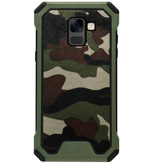 ADEL Kunststof Bumper Case Hoesje voor Samsung Galaxy A8 (2018) - Camouflage