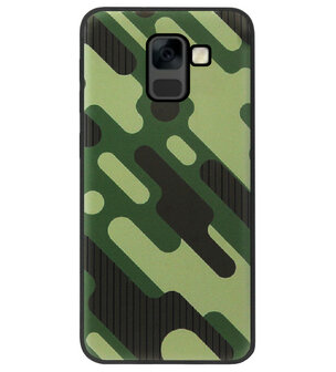 ADEL Siliconen Back Cover Softcase Hoesje voor Samsung Galaxy A8 (2018) - Camouflage