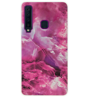 ADEL Siliconen Back Cover Softcase Hoesje voor Samsung Galaxy A9 (2018) - Marmer Roze