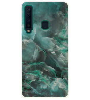 ADEL Siliconen Back Cover Softcase Hoesje voor Samsung Galaxy A9 (2018) - Marmer Blauw