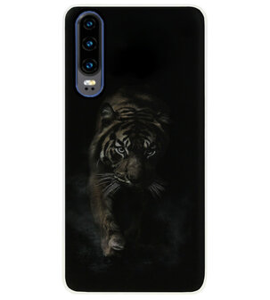 ADEL Siliconen Back Cover Softcase Hoesje voor Huawei P30 - Tijger