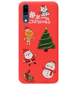 ADEL Siliconen Back Cover Softcase Hoesje voor Huawei P20 - Kerstmis