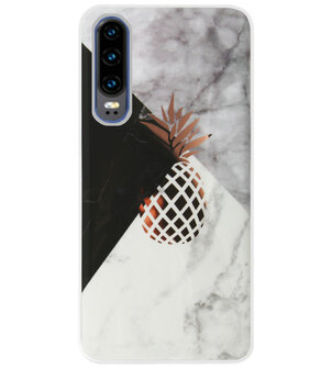 ADEL Siliconen Back Cover Softcase Hoesje voor Huawei P30 - Ananas Goud