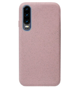 ADEL Tarwe Stro TPU Back Cover Softcase Hoesje voor Huawei P30 - Duurzaam afbreekbaar Milieuvriendelijk Roze