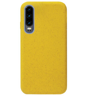 ADEL Tarwe Stro TPU Back Cover Softcase Hoesje voor Huawei P30 - Duurzaam afbreekbaar Milieuvriendelijk Geel
