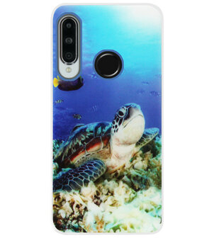 ADEL Siliconen Back Cover Softcase Hoesje voor Huawei P30 Lite - Schildpad