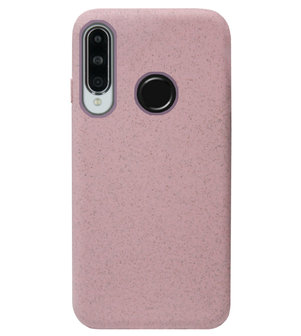 ADEL Tarwe Stro TPU Back Cover Softcase Hoesje voor Huawei P30 Lite - Duurzaam afbreekbaar Milieuvriendelijk Roze