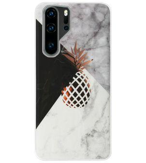 ADEL Siliconen Back Cover Softcase Hoesje voor Huawei P30 Pro - Ananas Goud