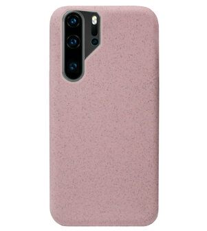 ADEL Tarwe Stro TPU Back Cover Softcase Hoesje voor Huawei P30 Pro - Duurzaam afbreekbaar Milieuvriendelijk Roze