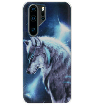 ADEL Siliconen Back Cover Softcase Hoesje voor Huawei P30 Pro - Wolf