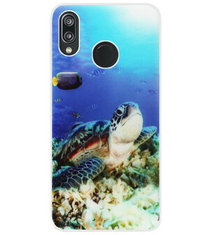 ADEL Siliconen Back Cover Softcase Hoesje voor Huawei P20 Lite (2018) - Schildpad