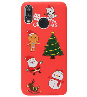 ADEL Siliconen Back Cover Softcase Hoesje voor Huawei P20 Lite (2018) - Kerstmis