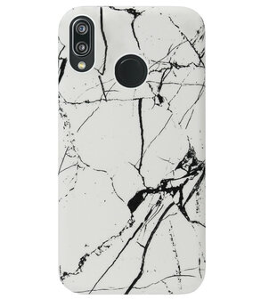 ADEL Kunststof Back Cover Hardcase Hoesje voor Huawei P20 Lite (2018) - Marmer Wit