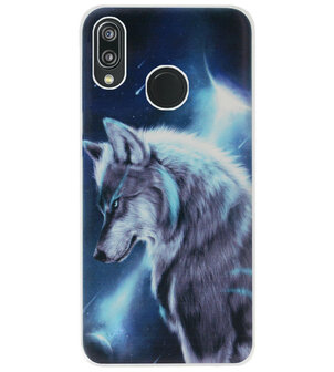 ADEL Siliconen Back Cover Softcase Hoesje voor Huawei P20 Lite (2018) - Wolf