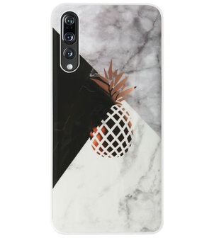 ADEL Siliconen Back Cover Softcase Hoesje voor Huawei P20 Pro - Ananas Goud