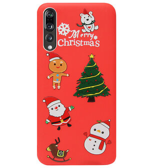 ADEL Siliconen Back Cover Softcase Hoesje voor Huawei P20 Pro - Kerstmis