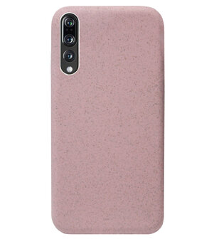 ADEL Tarwe Stro TPU Back Cover Softcase Hoesje voor Huawei P20 Pro - Duurzaam afbreekbaar Milieuvriendelijk Roze