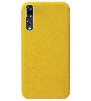 ADEL Tarwe Stro TPU Back Cover Softcase Hoesje voor Huawei P20 Pro - Duurzaam afbreekbaar Milieuvriendelijk Geel