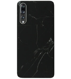 ADEL Kunststof Back Cover Hardcase Hoesje voor Huawei P20 Pro - Marmer Zwart
