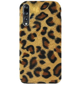 ADEL Siliconen Back Cover Softcase Hoesje voor Huawei P20 Pro - Luipaard Fluffy Pluche Zachte Stof