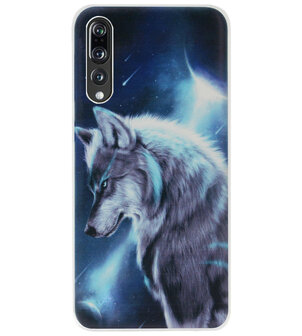 ADEL Siliconen Back Cover Softcase Hoesje voor Huawei P20 Pro - Wolf