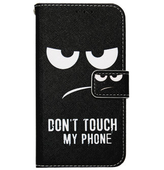 ADEL Kunstleren Book Case Portemonnee Pasjes Hoesje voor Huawei P20 Pro - Don&#039;t Touch My Phone