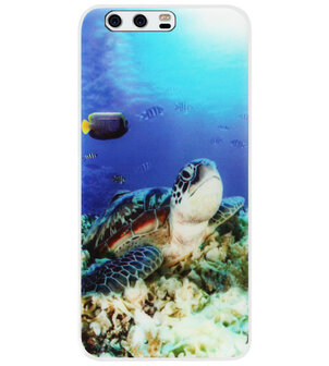 ADEL Siliconen Back Cover Softcase Hoesje voor Huawei P10 - Schildpad