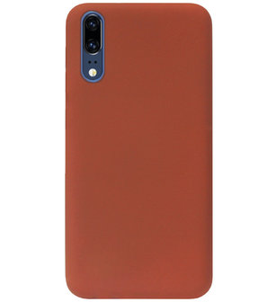 ADEL Siliconen Back Cover Softcase Hoesje voor Huawei P20 - Bruin