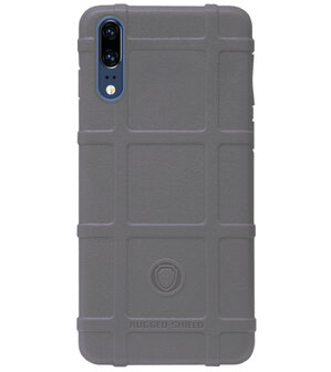 RUGGED SHIELD Rubber Bumper Case Hoesje voor Huawei P20 - Grijs