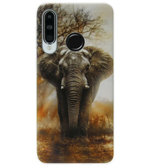ADEL Siliconen Back Cover Softcase Hoesje voor Huawei P30 Lite - Olifant