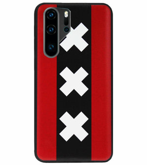 ADEL Siliconen Back Cover Softcase Hoesje voor Huawei P30 Pro - Amsterdam Andreaskruisen