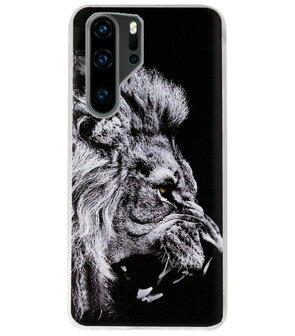ADEL Siliconen Back Cover Softcase Hoesje voor Huawei P30 Pro - Leeuw Zwart