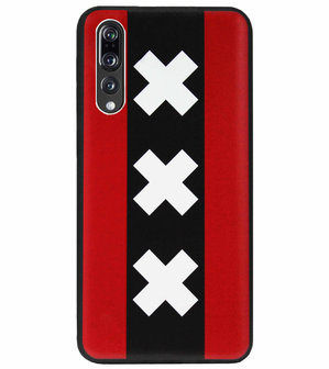 ADEL Siliconen Back Cover Softcase Hoesje voor Huawei P20 Pro - Amsterdam Andreaskruisen