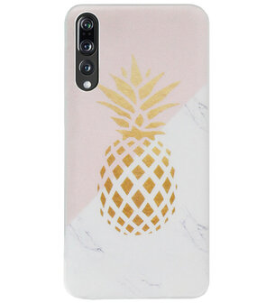 ADEL Siliconen Back Cover Softcase Hoesje voor Huawei P20 Pro - Ananas Roze Goud