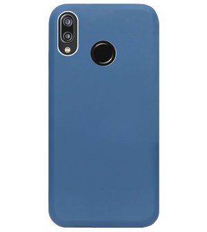 ADEL Premium Siliconen Back Cover Softcase Hoesje voor Huawei P20 Lite (2018) - Blauw
