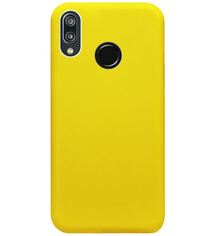 ADEL Siliconen Back Cover Softcase Hoesje voor Huawei P20 Lite (2018) - Geel