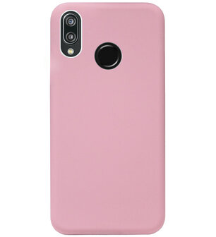 ADEL Siliconen Back Cover Softcase Hoesje voor Huawei P20 Lite (2018) - Roze
