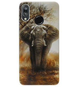 ADEL Siliconen Back Cover Softcase Hoesje voor Huawei P20 Lite (2018) - Olifant