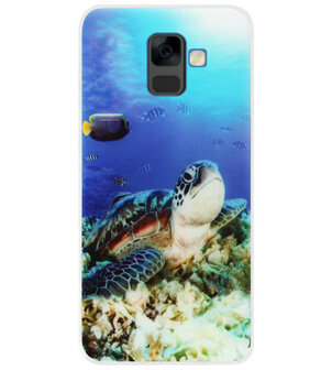 ADEL Siliconen Back Cover Softcase Hoesje voor Samsung Galaxy A6 Plus (2018) - Schildpad