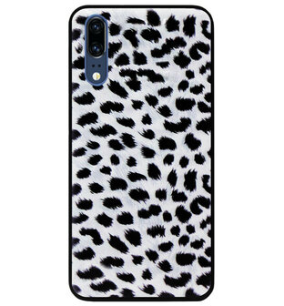 ADEL Siliconen Back Cover Softcase Hoesje voor Huawei P20 - Luipaard Wit