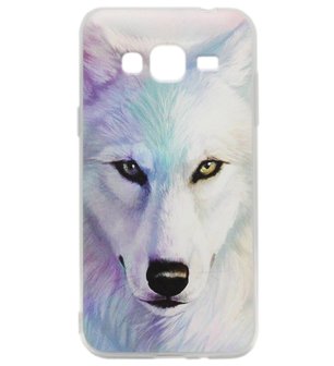 ADEL Siliconen Back Cover Softcase hoesje voor Samsung Galaxy J3 (2015)/ J3 (2016) - Wolven
