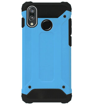 WLONS Rubber Kunststof Bumper Case Hoesje voor Huawei P20 Lite (2018) - Blauw