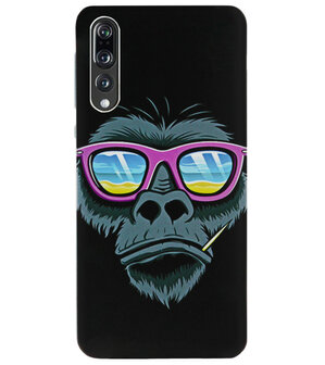 ADEL Siliconen Back Cover Softcase Hoesje voor Huawei P20 Pro - Gorilla Apen