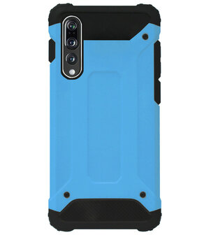 WLONS Rubber Kunststof Bumper Case Hoesje voor Huawei P20 Pro - Blauw