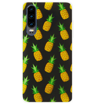 ADEL Siliconen Back Cover Softcase Hoesje voor Huawei P30 - Ananas Groen