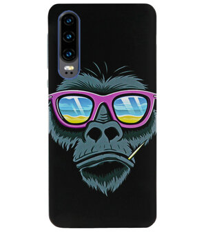 ADEL Siliconen Back Cover Softcase Hoesje voor Huawei P30 - Gorilla Apen